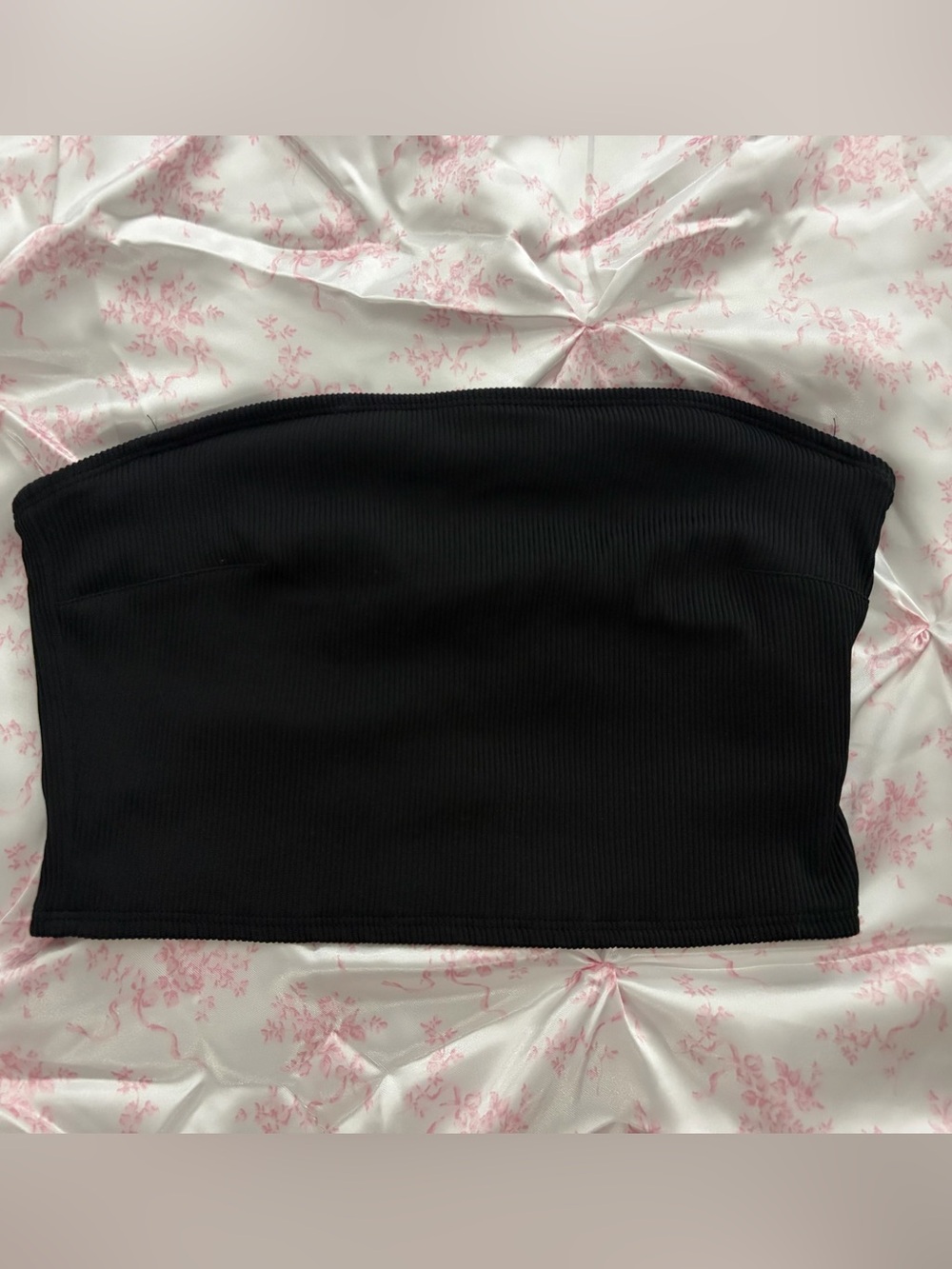 Aerie Bandeau Black Ribbed Strapless Tube Top - Women